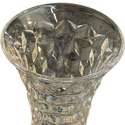 Vintage Fostoria American Clear Pressed Footed Flared Vase