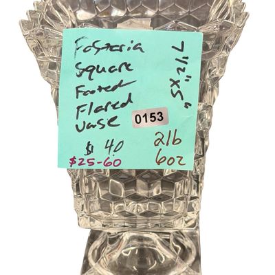 Fostoria Square Footed Flared Vase