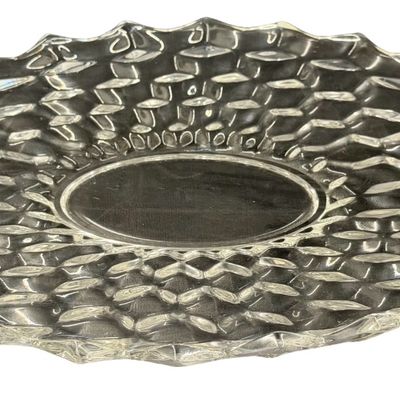 Large Fostoria Clear Glass Oval Torte Serving Platter
