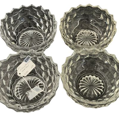 Vintage Fostoria American Flared Cupped Bowls- Lot of 4
