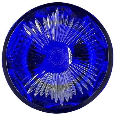 Vintage 1975 Cobalt Royal Blue Crystal Glass PAPERWEIGHT Sulfide Cameo Portrait of JOHN ADAMS