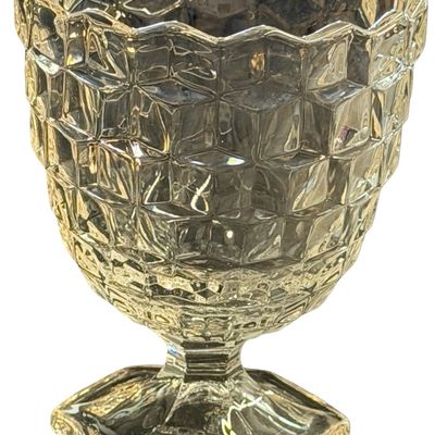 Vintage Fostoria American Clear Pressed Glass Footed Candy Dish