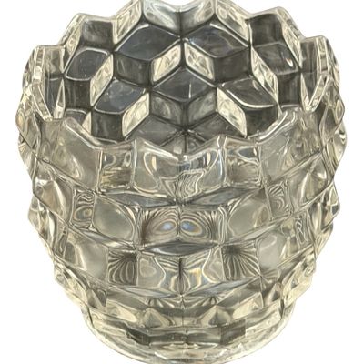 Vintage Fostoria American Clear Pressed Glass Sugar Barrel or Candy Dish