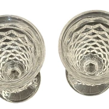 Vintage Fostoria American Clear Pressed Glass Footed Ice Tea Goblets - Set of 4