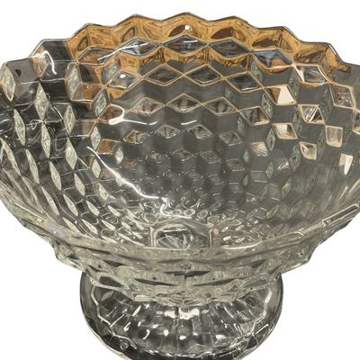 Vintage Fostoria American Clear Pressed Glass Footed Pedestal Bowl