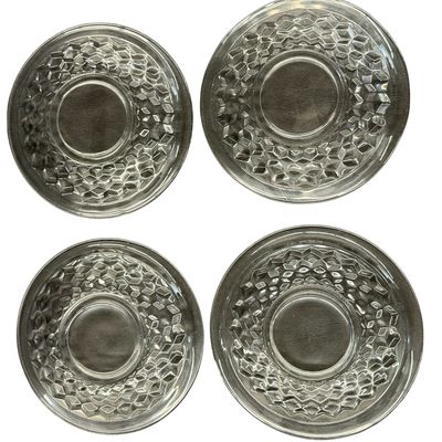 Vintage Fostoria American Clear Glass Saucers | Lot of 4