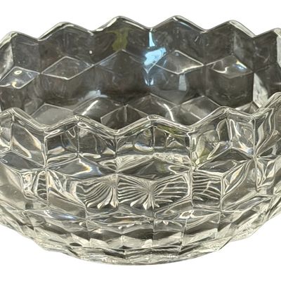 Vintage Fostoria American Clear Pressed Glass Serving Bowl