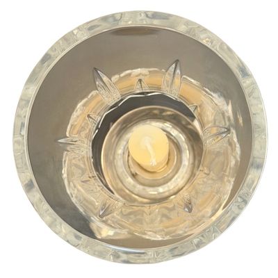 Vintage Waterford Lismore Crystal Hurricane Candle Holders with Brass Base - Set of 2 **