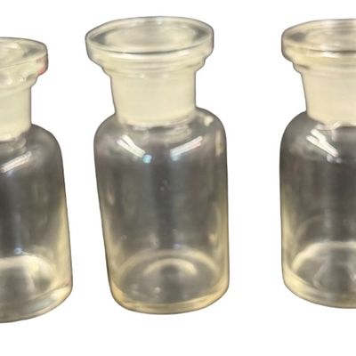 Clear Glass Apothecary Jars with Matching Ground-Glass Stoppers Bundle of 4