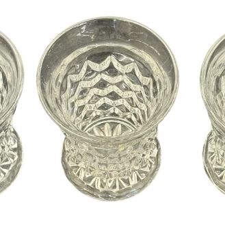 Vintage Fostoria American Clear Pressed Glass Flared Juice Tumbler - Lot of 5