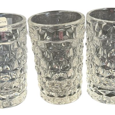 Vintage Fostoria American Clear Flat Juice Glass Tumblers - Lot of 6
