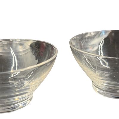 Vintage Clear Glass Footed Dessert Bowls - Lot of 8