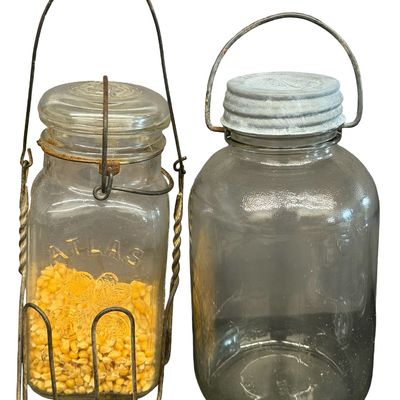 Vintage Mixed Lot of Glass Fruit and Canning Jars - Lot of 10