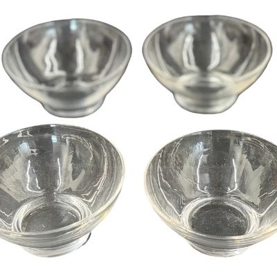 Vintage Clear Glass Footed Dessert Bowls - Lot of 8