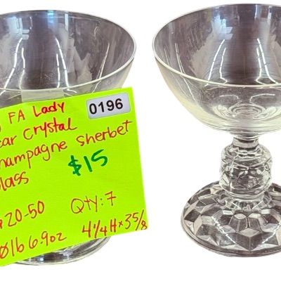 Vintage Fostoria Clear Crystal Champagne Glass Bundle - Lot of 4