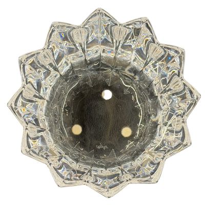 Vintage Orrefors "Fleur" Crystal Bowl designed by Jan Johansson in Sweden, featuring a Distinct Scalloped, Crown-like or Petal Rim