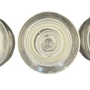 Set of Clear Glass Apothecary Jars with Matching Ground-Glass Stoppers