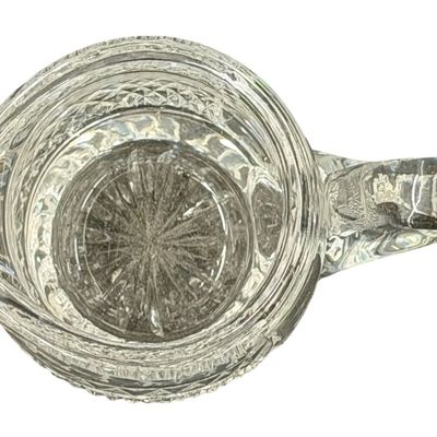 Vintage Waterford Crystal Small Cut-Glass Cream Pitcher featuring a Classic Diamond-Cut Pattern