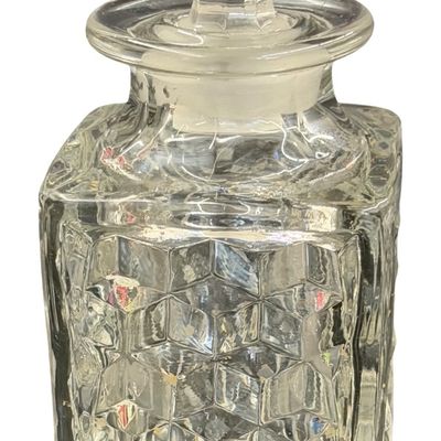 Fostoria Clear Glass Cordial Bottle with 4 Shot Glasses