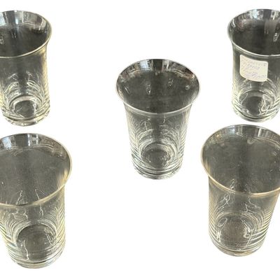 Vintage Fostoria American Clear Glass | Crab Insert Glass - Lot of 5