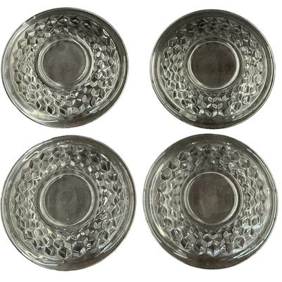 Vintage Fostoria American Clear Glass Saucers | Lot of 4