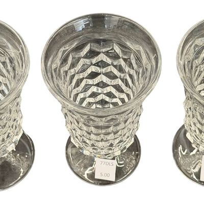 Vintage Fostoria American Clear Pattern Juice Footed Tumbler Glass - Set of 3