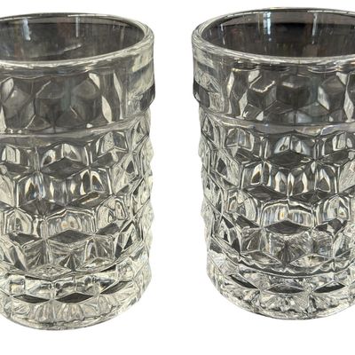 Vintage Fostoria American Clear Glass Footed Juice Glasses - Lot of 4