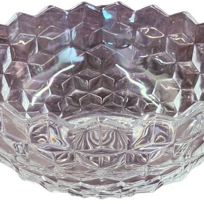 Vintage Fostoria American Clear Pressed Glass Serving Bowl