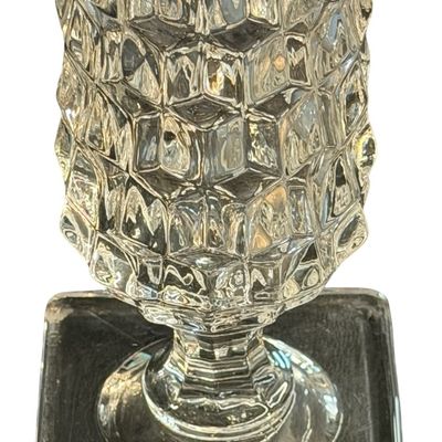 Vintage Fostoria American Clear Pressed Footed Flared Vase