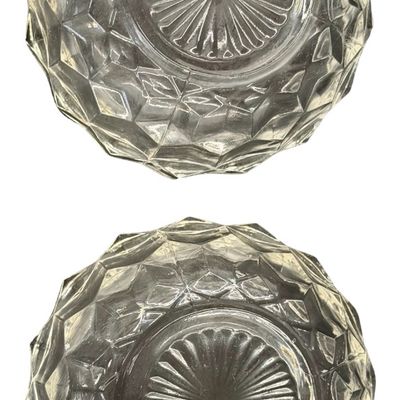 Vintage Fostoria American Clear Pressed Glass 4 3/8" X 2 3/8" Ice Cream/Fruit Bowl - Set of 2