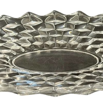 Fostoria Clear Glass Oval Torte Serving Platter