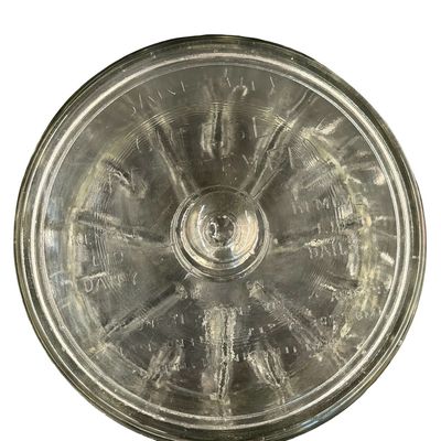 Vintage Heavy Glass "Sanitary Cheese Preserver" Bowl/Jar with Matching Lid by Brookstone Company