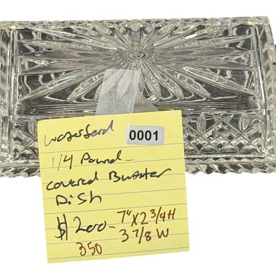 Vintage Waterford Araglin 1/4 Pound Crystal Butter Dish with Lid