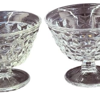 Vintage Fostoria American Clear Pattern Footed Dessert/Sundae Dishes - Lot of 7