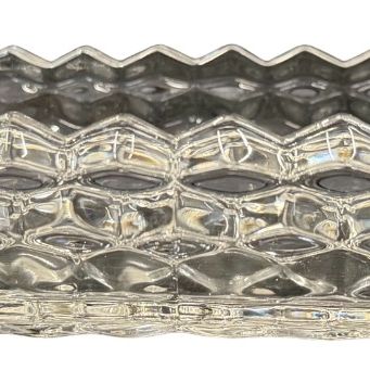 Vintage Fostoria American Clear Pressed Glass Cubist Oval Relish Dish