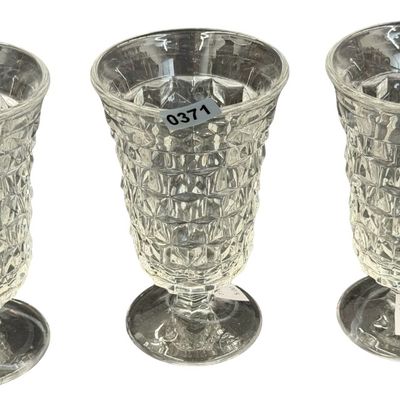 Vintage Fostoria American Clear Pattern Juice Footed Tumbler Glass - Set of 3