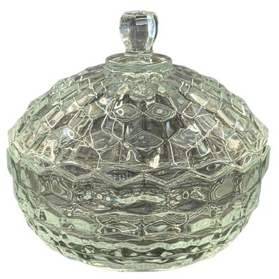 Vintage Indiana Glass Whitehall Cubist Cover Candy Dish with Lid