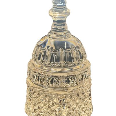 Waterford Crystal U.S. Capitol Dome Paperweight or Desk Award Mounted on a Stepped Wooden Walnut