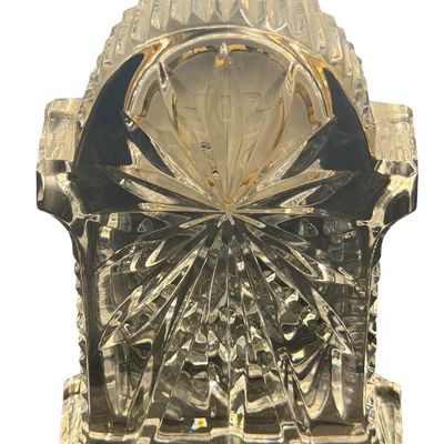 Vintage Waterford Lismore Crystal Arch-Top Carriage And Mantel Clock