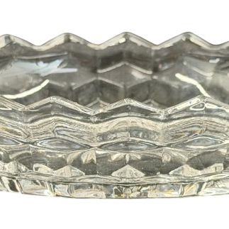 Vintage Fostoria American Clear Small Relish Glass Boat or Handled Dish