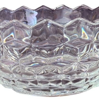 Vintage Fostoria American Clear Pressed Glass Serving Bowl