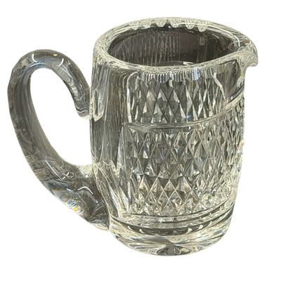 Vintage Waterford Crystal Small Cut-Glass Cream Pitcher featuring a Classic Diamond-Cut Pattern