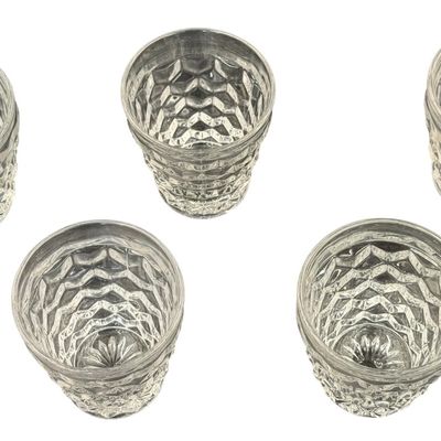 Vintage Fostoria Clear Pressed Straight-Sided Juice or Cocktail Tumblers - Lot of 5