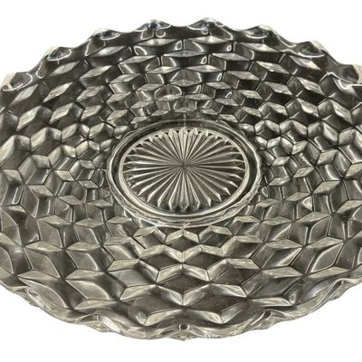 Vintage Fostoria American Round Clear Pressed Glass Serving Plate