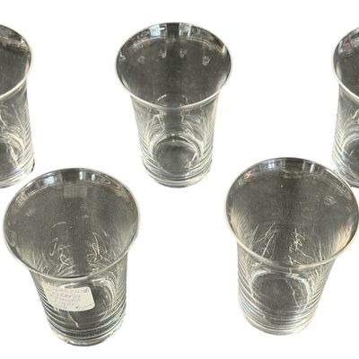 Vintage Fostoria American Clear Glass | Crab Insert Glass - Lot of 5