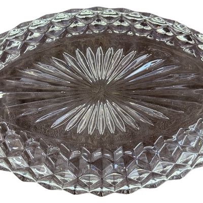 Vintage Fostoria American Clear Pressed-Large Glass Boat Dish