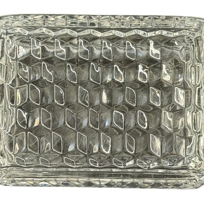 Vintage Fostoria American Clear Glass Cigarette/Trinket Box with Lid