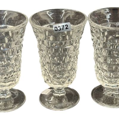 Vintage Fostoria American Clear Pattern Juice Footed Tumbler Glass - Set of 3
