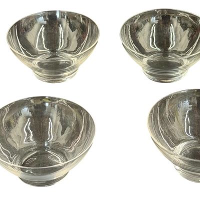 Vintage Clear Glass Footed Dessert Bowls - Lot of 6
