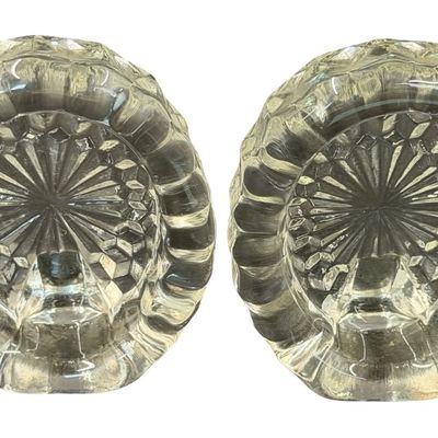 Vintage Fostoria American Clear Pressed Glass Oval Picture Frame - Set of 2
